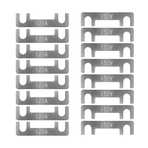 Streifensicherungen Blattsicherung Flachsicherungsstreifen 16 Stk Auto Sicherung 30A 40A 50A 60A 70A 80A 100A 110A 125A 150A Maximale Spannung bis 32V, für PKW Wohnmobil (120A) von HYRYC