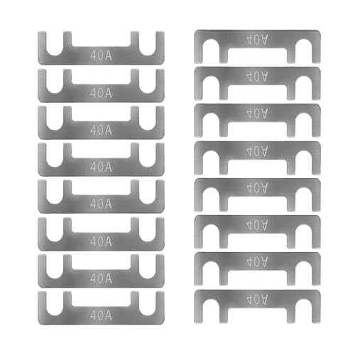 Streifensicherungen Blattsicherung Flachsicherungsstreifen 16 Stk Auto Sicherung 30A 40A 50A 60A 70A 80A 100A 110A 125A 150A Maximale Spannung bis 32V, für PKW Wohnmobil (40A) von HYRYC