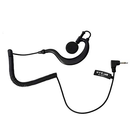 HYS 2,5 mm Empfänger/Hören nur Kopfhörer, TC-617 G-Form, weich, flexibel, Ohrbügel, Headset für Zwei-Wege-Radios, Transceiver und Radio-Lautsprecher-Mikrofonbuchsen von HYS