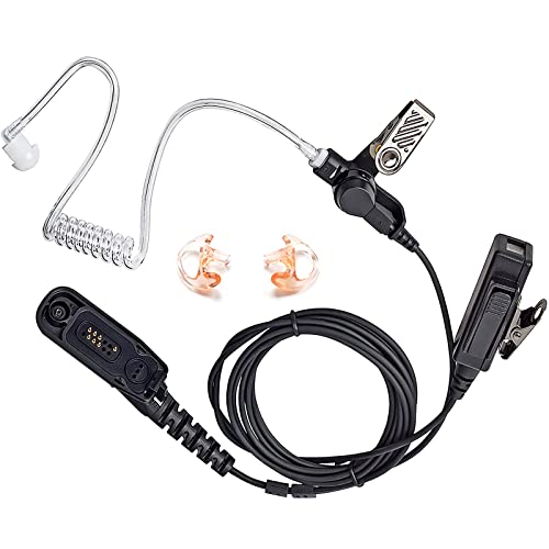 HYS 2-Wege-Radio-Ohrhörer Headset für Motorola Funkgerät MTP6650 MTP850S DP3400 DP3600 DP4400 DP4600 MTP6550 MTP6000 XPR6500 XiR-P8200 XiR-P8268 (Schwarz) von HYS