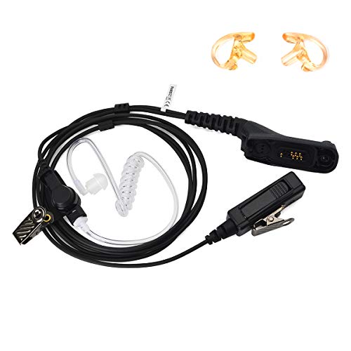 HYS 2-Wege-Radio-Ohrhörer Headset für Motorola Funkgerät MTP6650 MTP850S DP3400 DP3600 DP4400 DP4600 MTP6550 MTP6000 XPR6500 XiR-P8200 XiR-P8268 (Schwarz2) von HYS