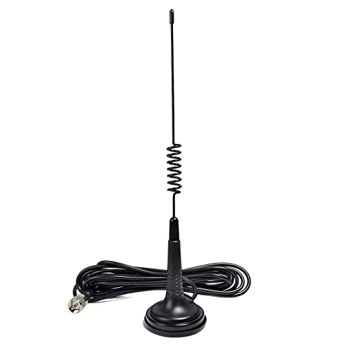 HYS 27 MHz magnetische Basisantenne mit PL259, 6,3 cm Magnetfuß, Magnethalterung, Edelstahl-CB-Antenne für 26–28 MHz Cobra Midland Uniden Anytone Handheld/mobiles CB-Radio/Gerät von HYS