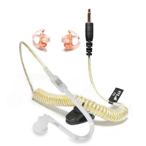 HYS 3,5mm Klinke - Ohrhörer Schallschlauch - transparent inkl. Halteclip - Kopfhörer Headset für Funkgeräte - Lautsprechermikrofone und ähnliche Geräte (180+Ohrpassstück) von HYS