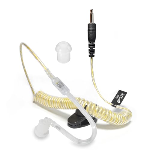 HYS 3,5mm Klinke - Ohrhörer Schallschlauch - transparent inkl. Halteclip - Kopfhörer Headset für Funkgeräte - Lautsprechermikrofone und ähnliche Geräte (180+Ohrstöpsel) von HYS