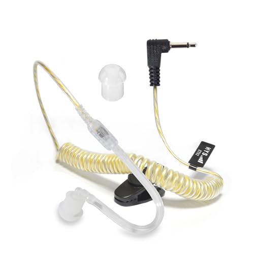 HYS 3,5mm Klinke - Ohrhörer Schallschlauch - transparent inkl. Halteclip - Kopfhörer Headset für Funkgeräte - Lautsprechermikrofone und ähnliche Geräte (90+Ohrstöpsel) von HYS