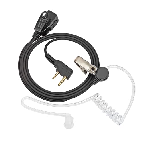 HYS Covert Acoustic Tube 2-Pin-Funkgerät Ohrhörer-Sicherheits-Headset kompatibel mit Retevis Baofeng UV-5R BF-888S Kenwood Walkie Talkie (1 Stück) von HYS