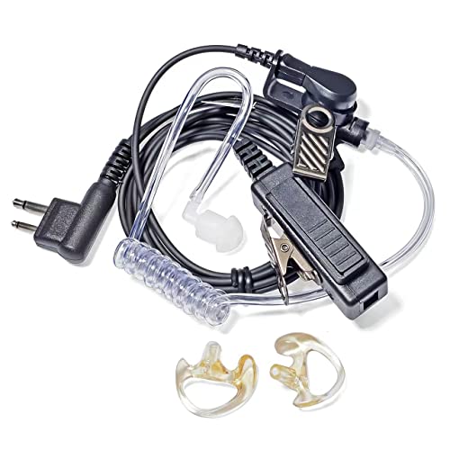 HYS Covert Akustik Tube Sicherheit Ãœberwachung Ohrhörer PTT Mic Headset bare Medium Ohrhörer, kompatibel mit Motorola CP040 DP1400 GP68 GP88 GP300 Pro1150 Hyera Midland 2-Wege-Radio von HYS