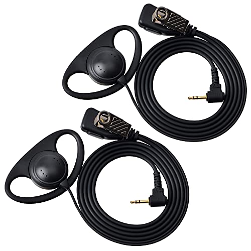 HYS D-Form Talkabout Ohrhörer 2,5 mm Headset kompatibel mit Motorola TLKR T6 T7 T8 T9 T60 T61 T80 T81 T82 T92 H2O 1-poliges Zwei-Wege-Radio (2 Stück) von HYS