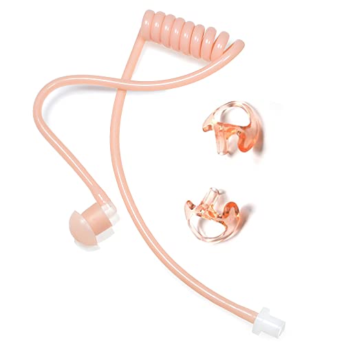 HYS Ersatz-Ohrhörer, luft/transparent, Akustikspulenschlauch, Audio-Kit und Silikon-Ohrstöpsel, mittlere Ohrmuschel für Walkie-Talkie-Ohrhörer (fleischfarben, 1 Stück) von HYS