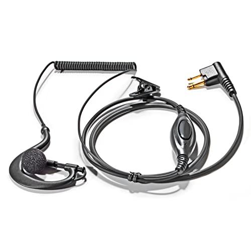 HYS G-Form Security Funkgeräte Headset mit Mikrofon PTT Kopfhörer Kompatibel mit Motorola DP1400 CP040 Hyera Minland G15/G18 2-pin Walkie Talkie von HYS