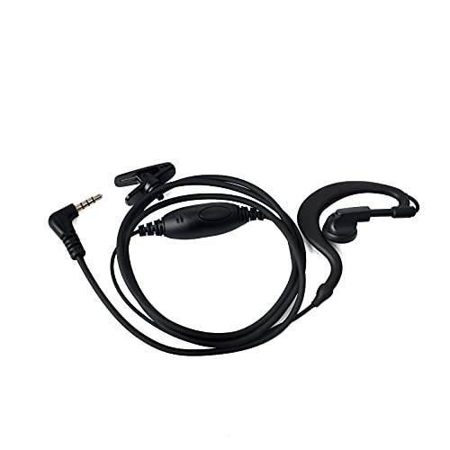 HYS G hängender Kopfhörer 3,5 mm Stecker Eingebautes Mikrofon PTT Headset Kompatibel mit Baofeng UV3R BF-T1 BF-T6 Funkgerät Walkie Talkie von HYS