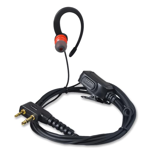 HYS Kopfhörer Headset | PTT-Headset in G-Form | 2-poliges für Funkgeräte | Kompatibel mit Midland G7 pro G8 G9 Pro M24 Plus M48 M99 G6 XT G7 XTR Alan HP450 von HYS