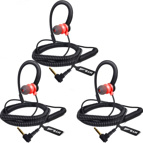 HYS Leichter Ohrbügel - 3,5mm Klinke - Linkes oder rechtes Ohr - Kopfhörer Headset für Funkgeräte Handmikrofon, 3 Stück (REDC-3) von HYS