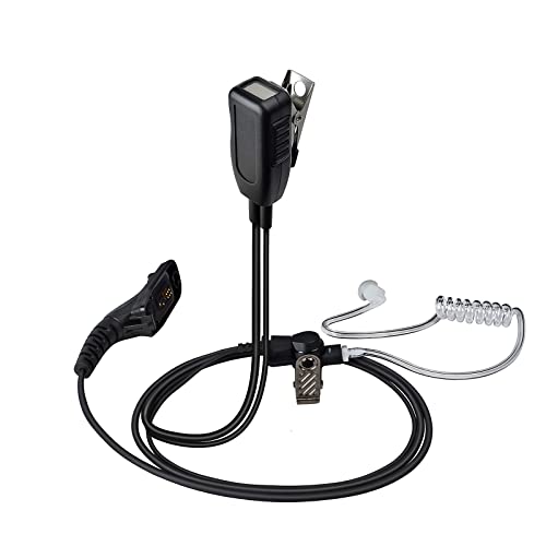 HYS Ohrhörer Headset Kompatibel mit Motorola DP3400 DP4400 DP4601E MTP850s MTP6650 Radio, mit Schallschlauch und PTT-Taste (1 x Kopfhörer) von HYS