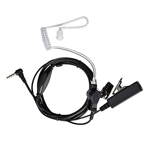 HYS Ohrhörer Schallschlauch 3,5 mm Kopfhörer transparent Eingebautes Mikrofon PTT Security Headset Kompatibel mit Baofeng UV3R BF-T1 BF-T6 Funkgerät von HYS