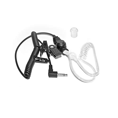 HYS Ohrhörer Schallschlauch 3,5 mm transparent inkl. Halteclip höre nur zu In-Ear Kopfhörer Security Headset für Funkgerät von HYS