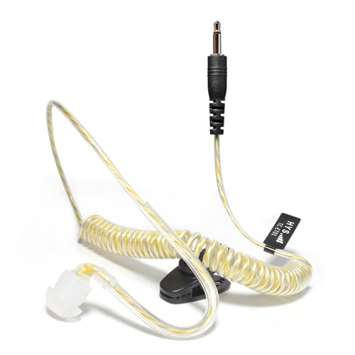HYS Ohrhörer Schallschlauch - 3,5mm Klinke - One Ear - Listen Only Kopfhörer mit symmetrischer Armatur - Kopfhörer Headset für Funkgeräte Lautsprechermikrofonen von HYS