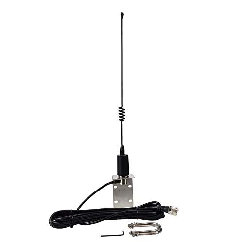 HYS UKW-Marine-Antenne, 156-163 MHz, Antenne mit Halterung, 5 m, RG58-Kabel, kompatibel mit VHF-Mobilfunkgeräten für Yacht Kreuzfahrt Schiff LKW Wohnmobil (Schwarz) von HYS
