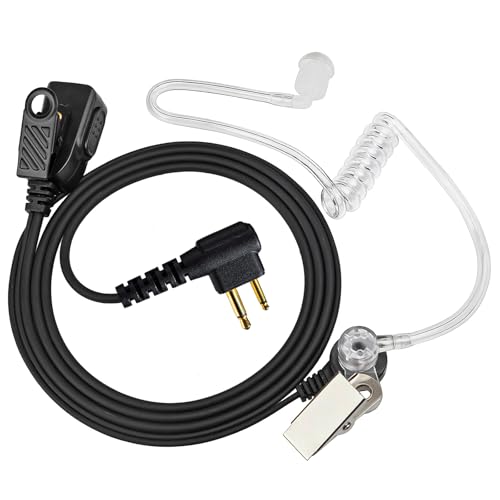 HYS Walkie Talkie Ohrhörer, verdeckter Luftschlauch, PTT mit Mikrofon, Sicherheits-Headset kompatibel mit Motorola CP040 DP1400 GP300 Funkgerät (1 Stück) von HYS