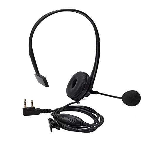 HYS Walkie-Talkie-Ohrhörer-Kopfhörer mit drehbarem Boom-Mikrofon, Rauschunterdrückung, Overhead-Kopfhörer, kompatibel mit Baofeng UV-5R BF-888s Kenwood 2-Wege-Radio von HYS