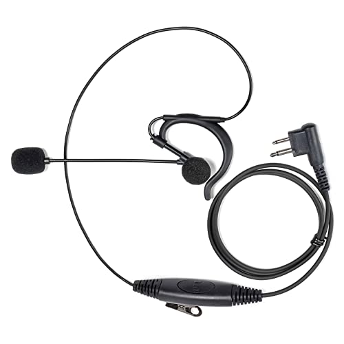 HYS Walkie-Talkie-Ohrhörer kompatibel für Motorola CP040 DP1400 GP68 GP88 GP300 XT420 XT460 Radio, G Hänge-Headset mit Mikrofon PTT (1 Packung) von HYS