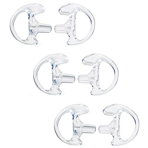 HYS Weiche, flexible offene Ohrstöpsel, kleine Ohrmuschel für Walkie-Talkie-Air-Akustik-Ohrhörer, Headset, 3 Paar transparente linke und rechte Ohrmuschel von HYS