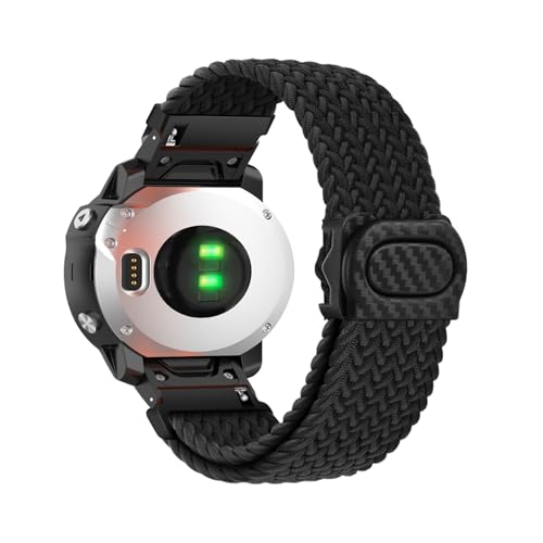Geflochten Armband für Garmin Fenix 6S Pro / Fenix 6S Sapphire/ Fenix 6S Solar Ersatzarmband, Elastisches Verstellbares Geflochtenes Nylon Solo Loop Sport Armbänder Kompatibel mit Garmin Fenix 6S (16) von HYSDFFG