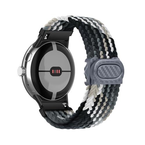 Geflochten Armband für Google Pixel Watch 3 41mm/45mm Ersatzarmband, Elastisches Verstellbares Geflochtenes Nylon Solo Loop Sport Armbänder Kompatibel mit Google Pixel Watch 3 41mm/45mm (16,45mm) von HYSDFFG