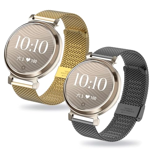 HYSDFFG 2 Stück Ersatzarmband für Garmin Lily 2 Armband für Damen/Herren, Ersatz Edelstahl Metall Armband Kompatibel mit Garmin Lily 2 (A) von HYSDFFG