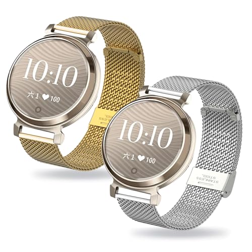 HYSDFFG 2 Stück Ersatzarmband für Garmin Lily 2 Armband für Damen/Herren, Ersatz Edelstahl Metall Armband Kompatibel mit Garmin Lily 2 (D) von HYSDFFG