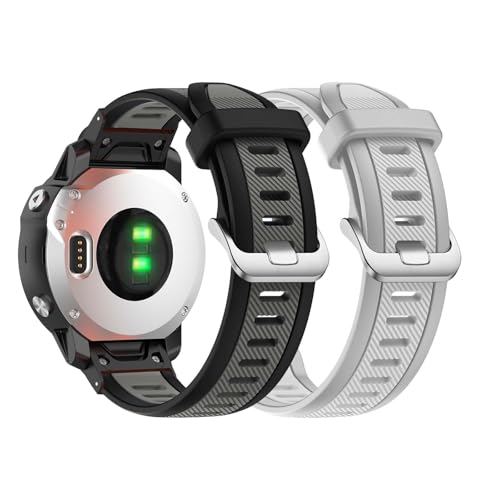 HYSDFFG 2 Stück Sport Armband für Garmin Fenix 5S / Fenix 5S Plus, verstellbares Silikon Ersatzarmband Kompatibel mit Armband Garmin Fenix 5S / Fenix 5S Plus (A) von HYSDFFG