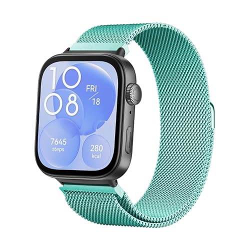 HYSDFFG Armband für Huawei Watch Fit 3 Armband, Huawei Watch Fit 3 Armband Metal Mesh Edelstahl Damen Herren Armband mit Magnet Kompatibel mit Armband Huawei Watch Fit 3 (C) von HYSDFFG