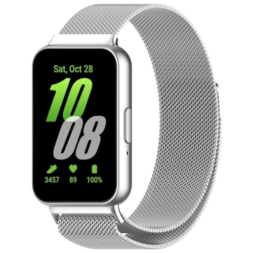 HYSDFFG Armband für Samsung Galaxy Fit 3 Armband, Samsung Galaxy Fit 3 Armband Metal Mesh Edelstahl Damen Herren Armband mit Magnet Kompatibel mit Armband Samsung Galaxy Fit 3 (G) von HYSDFFG