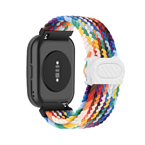 HYSDFFG Geflochten Armband für Amazfit Bip 5 Ersatzarmband, Elastisches Verstellbares Geflochtenes Nylon Solo Loop Sport Armbänder Kompatibel mit Amazfit Bip 5 (16) von HYSDFFG