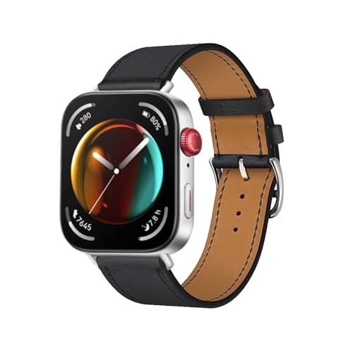 HYSDFFG Leder Armband für Huawei Watch Fit 3 Armbänder, Echtleder Schlank Ersatzarmband mit Edelstahl-Verschluss Kompatibel mit Armbänder Huawei Watch Fit 3 (11) von HYSDFFG