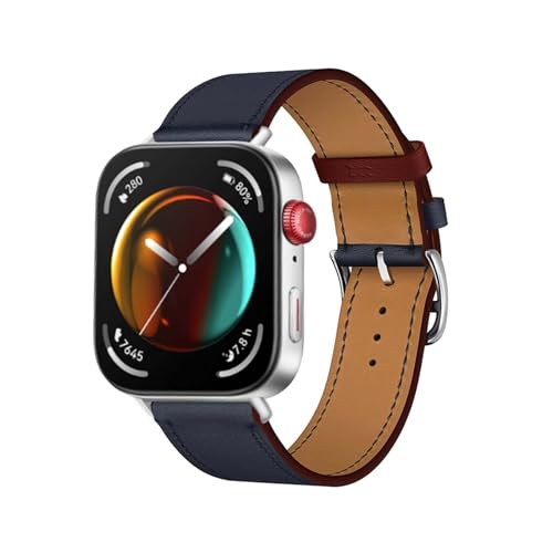 HYSDFFG Leder Armband für Huawei Watch Fit 3 Armbänder, Echtleder Schlank Ersatzarmband mit Edelstahl-Verschluss Kompatibel mit Armbänder Huawei Watch Fit 3 (14) von HYSDFFG
