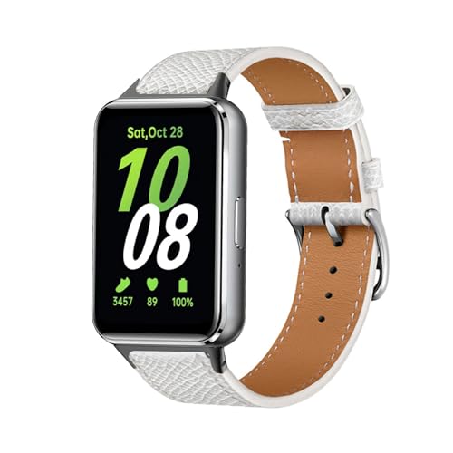 HYSDFFG Leder Armband für Samsung Galaxy Fit 3 Armbänder, Echtleder Schlank Ersatzarmband mit Edelstahl-Verschluss Kompatibel mit Armbänder Samsung Galaxy Fit 3 (E) von HYSDFFG