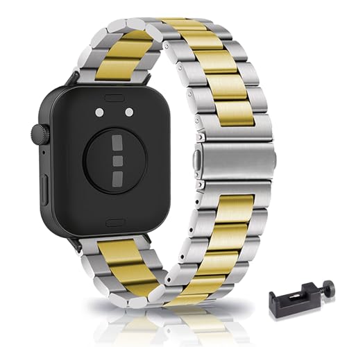 HYSDFFG Metall Armband Für Huawei Watch Fit 3 Armband Metall Frauen Männer, Metallarmband Edelstahl für Männer Kompatibel mit Huawei Watch Fit 3 (A) von HYSDFFG