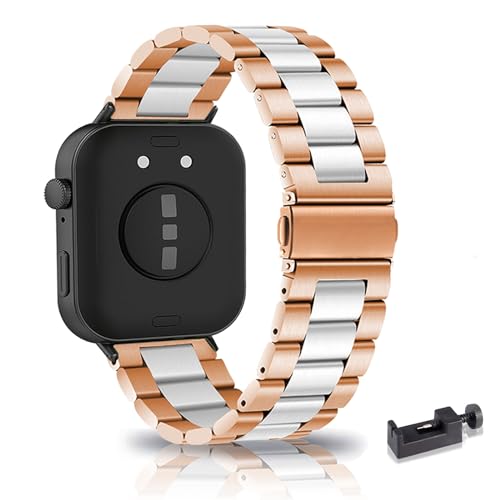 HYSDFFG Metall Armband Für Huawei Watch Fit 3 Armband Metall Frauen Männer, Metallarmband Edelstahl für Männer Kompatibel mit Huawei Watch Fit 3 (G) von HYSDFFG