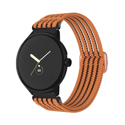 HYSDFFG Nylon Armband für Google Pixel Watch 3 41mm/45mm Armband, Atmungsaktives Elastisches Nylon Stoff Armband-Sport Solo Loop Band Kompatibel mit Armband Google Pixel Watch 3 41mm/45mm (45MM,C) von HYSDFFG