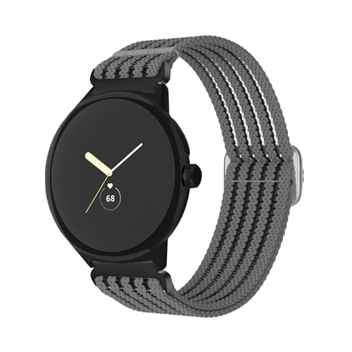 HYSDFFG Nylon Armband für Google Pixel Watch 3 41mm/45mm, Atmungsaktives Elastisches Stoff-Sport Solo Loop Band Kompatibel Mit Google Pixel Watch 3 (45MM,I) von HYSDFFG