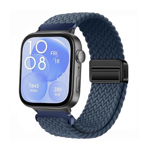 HYSDFFG Nylon Armband für Huawei Watch Fit 3 Magnetische Armband, Nylon Dehnbar Geflochtenes Band mit Magnetische Schließe Entworfen Kompatibel mit Huawei Watch Fit 3 (25) von HYSDFFG