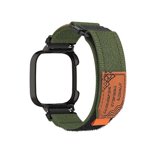 HYSDFFG Nylon Armband für Xiaomi Redmi Watch 2 Lite, Sport Klettverschluss Band, Schwarz, 6,7in - 8,7in (170mm-221mm) von HYSDFFG