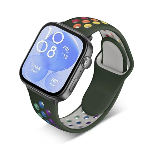 HYSDFFG Sport Armband Kompatibel mit Huawei Watch Fit 3, Atmungsaktives Weiches Silikon Ersatz Armband für Huawei Watch Fit 3 (F) von HYSDFFG