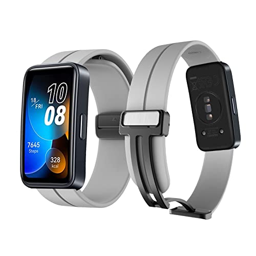 HYSDFFG Sport Armband für Huawei Band 9 Armband, Huawei Band 9 Weiche Silikon Armbänder Ersatzband mit Magnet Kompatibel mit Huawei Band 9 (A) von HYSDFFG