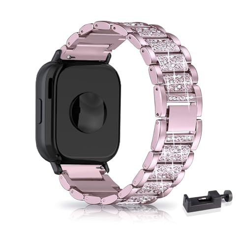 Metall Armband für Xiaomi Redmi Watch 5 Active/Lite - Frauen Strass Glitzer Verstellbare Edelstahl Ersatzband Kompatibel Mit Redmi Watch 5 Active/Lite (A) von HYSDFFG