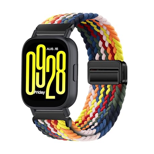 Nylon Armband für Xiaomi Redmi Watch 5 Active/Lite - Magnetische Schließe, Dehnbar Geflochtenes Band Kompatibel Mit Redmi Watch (7) von HYSDFFG