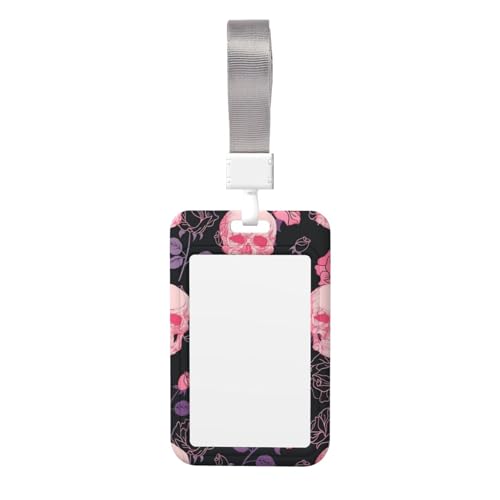Ausweishalter mit violetter Rose – strapazierfähiges ABS-Material, doppelseitiger Volldruck, Umhängeband im Lieferumfang enthalten, ideal für Arbeit und Veranstaltungen von HYSDPUZK