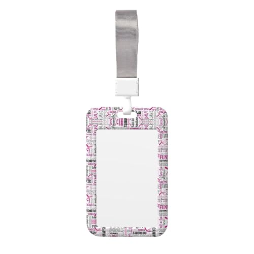 Gymnastik-Kartenhalter, strapazierfähiges ABS-Material, doppelseitiger Volldruck, Umhängeband, ideal für Arbeit und Veranstaltungen, Rosa von HYSDPUZK