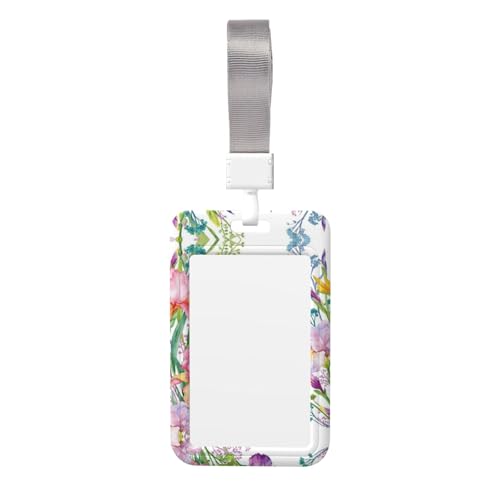 Kartenhalter für Garten mit Vögeln und Blumen, strapazierfähiges ABS-Material, doppelseitiger Volldruck, Umhängeband, ideal für Arbeit und Veranstaltungen Kartenhalter für Garten mit Vögeln und Blumen, strapazierfähiges ABS-Material, doppelseitiger Volldruck, Umhängeband, ideal für Arbeit und Veranstaltungen von HYSDPUZK